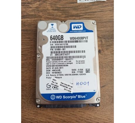 2.5" 640GB WD6400BPVT