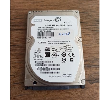 2.5" 750GB Seagate Momentus H008