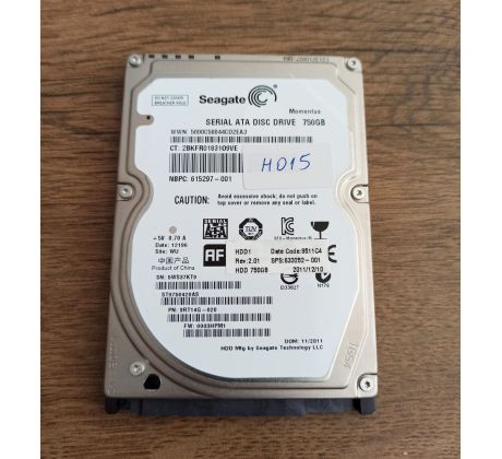 2.5" 750GB Seagate Momentus H015